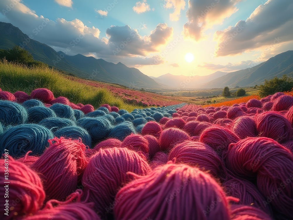 Fototapeta premium knitting mother of yarn, background about knitting for handicrafts.