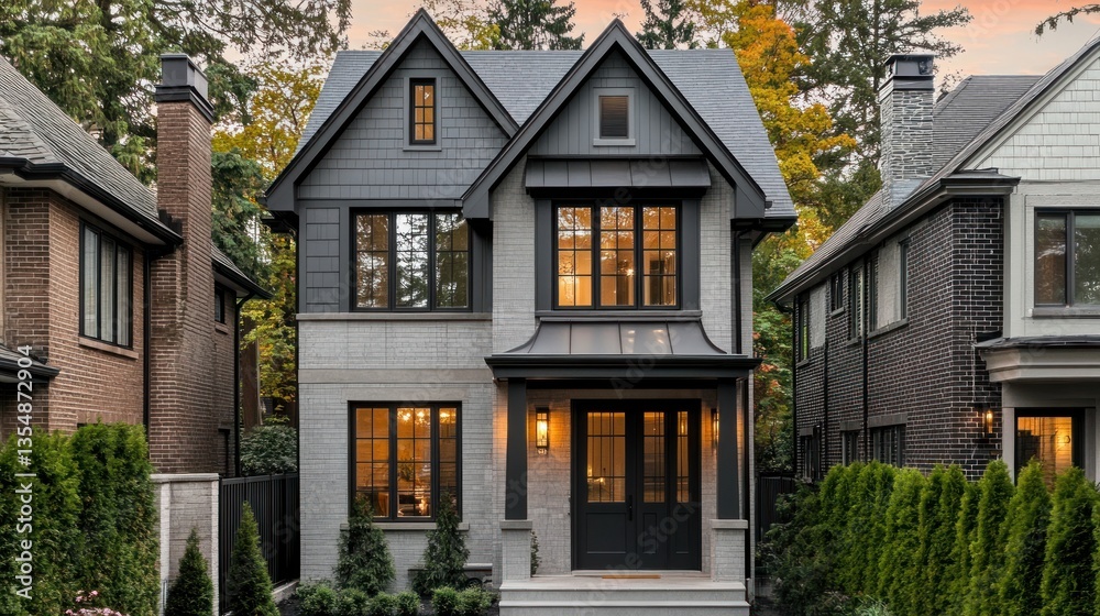 A well designed modern two story house with nice curb appeal A well designed modern two story house with nice curb appeal
