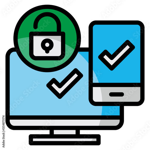 Two Factor Authentication  Icon Element For Design