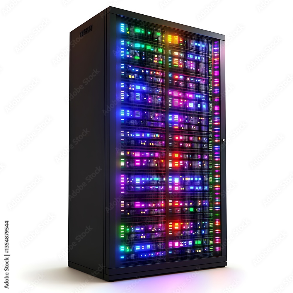Colorful LED Data Server Tower Rack with RGB Lighting Colorful LED Data Server Tower Rack with RGB Lighting