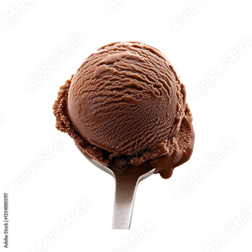 A scoop of chocolate ice cream