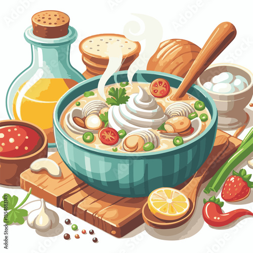 food, dinner, chowder, delicious, clam, bowl, soup, meal, lunch, seafood, gourmet, healthy, potato, creamy, cream, fresh, shellfish, white, cuisine, dish, parsley, bread, spoon, milk, hot, background,