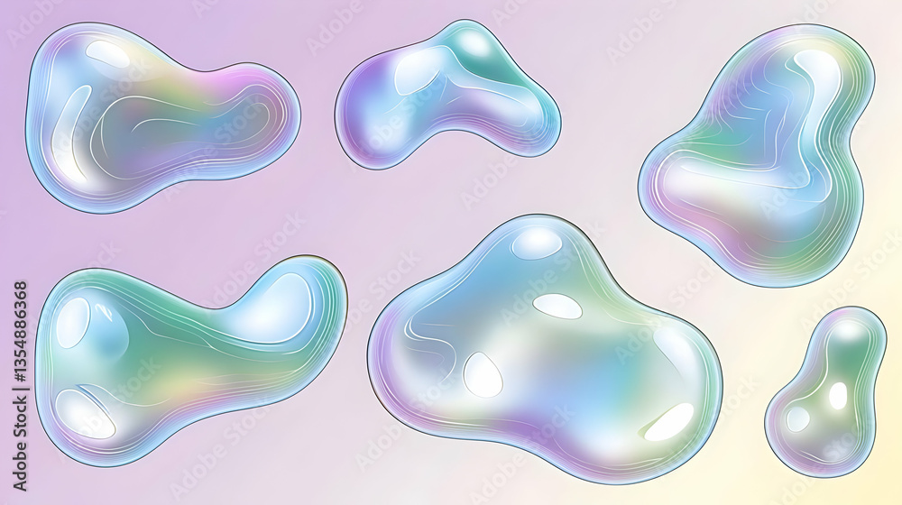 Abstract iridescent bubble shapes Abstract iridescent bubble shapes