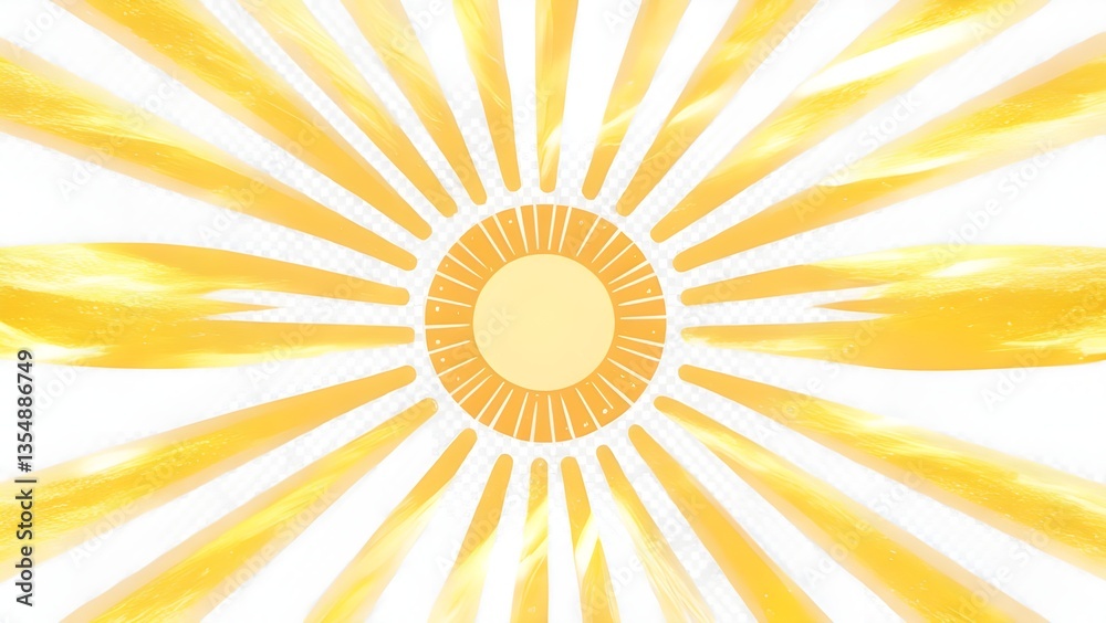 Obraz premium An isolated effect of sun beams on a translucent background. rays of sunshine that shine brightly. Light PNG. yellow sun radiance, sparkling bright sun, and sunburst. glare from the sun. Design elemen
