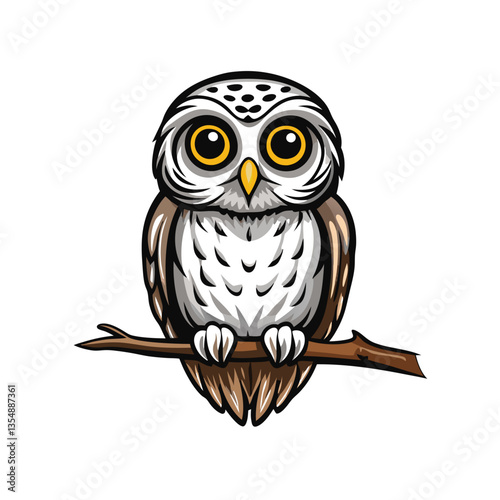 A critically endangered forest owlet, Heteroglaux blewitti, perched on a weathered branch in its dwindling rainforest habitat.