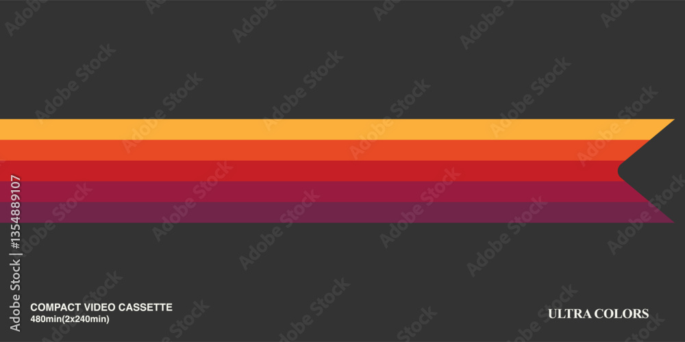black vhs cassette cover mockup 90s 80s memories nostalgia retro colors