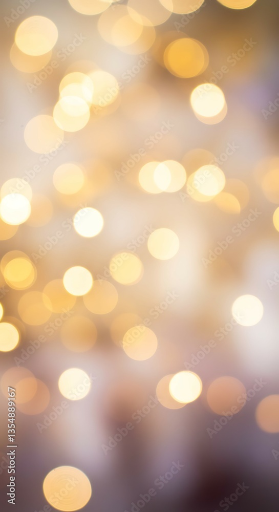 Fototapeta premium A blurred bokeh background with soft golden fairy lights, creating a magical and elegant ambiance