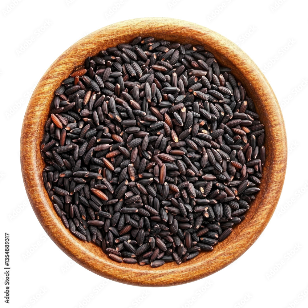 black rice in a wooden black rice in a wooden
