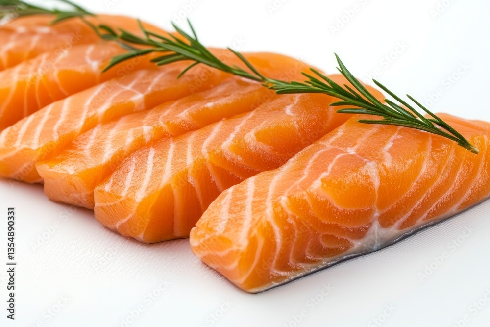 Fresh Salmon Fillets with Rosemary on White Surface Ready for Cooking Fresh Salmon Fillets with Rosemary on White Surface Ready for Cooking