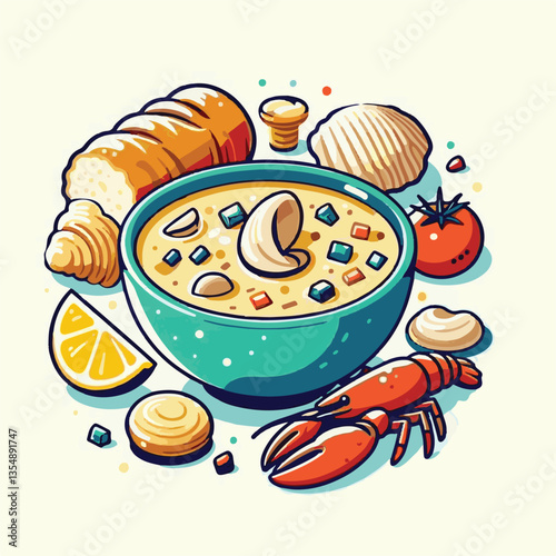 food, dinner, chowder, delicious, clam, bowl, soup, meal, lunch, seafood, gourmet, healthy, potato, creamy, cream, fresh, shellfish, white, cuisine, dish, parsley, bread, spoon, milk, hot, background,