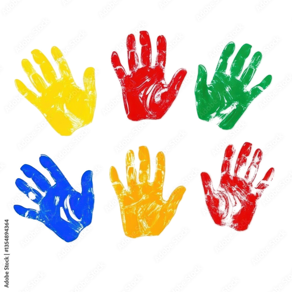 colored hand prints colored hand prints