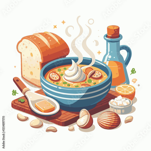 food, dinner, chowder, delicious, clam, bowl, soup, meal, lunch, seafood, gourmet, healthy, potato, creamy, cream, fresh, shellfish, white, cuisine, dish, parsley, bread, spoon, milk, hot, background,