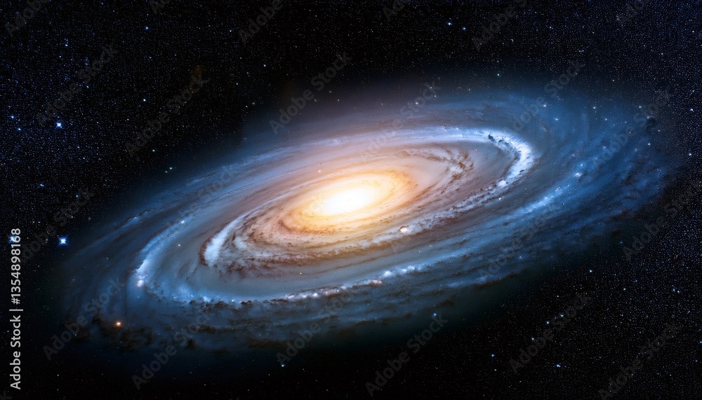 Fototapeta premium Majestic spiral galaxy rotating in the vast universe