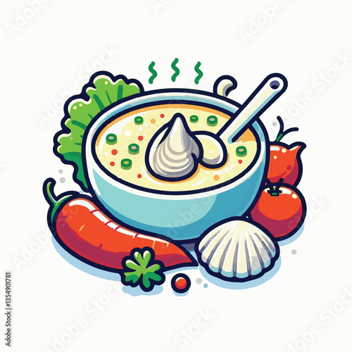 food, dinner, chowder, delicious, clam, bowl, soup, meal, lunch, seafood, gourmet, healthy, potato, creamy, cream, fresh, shellfish, white, cuisine, dish, parsley, bread, spoon, milk, hot, background,