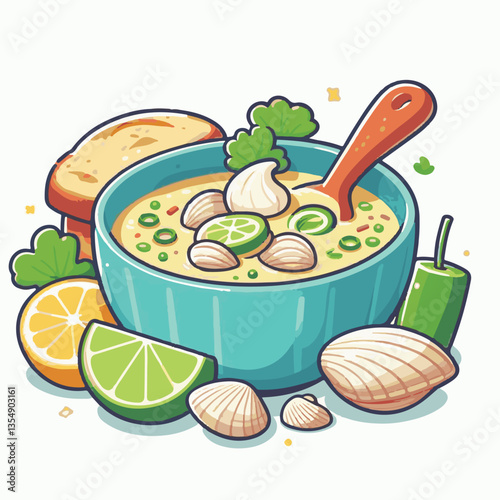 food, dinner, chowder, delicious, clam, bowl, soup, meal, lunch, seafood, gourmet, healthy, potato, creamy, cream, fresh, shellfish, white, cuisine, dish, parsley, bread, spoon, milk, hot, background,