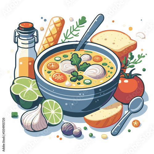 food, dinner, chowder, delicious, clam, bowl, soup, meal, lunch, seafood, gourmet, healthy, potato, creamy, cream, fresh, shellfish, white, cuisine, dish, parsley, bread, spoon, milk, hot, background,