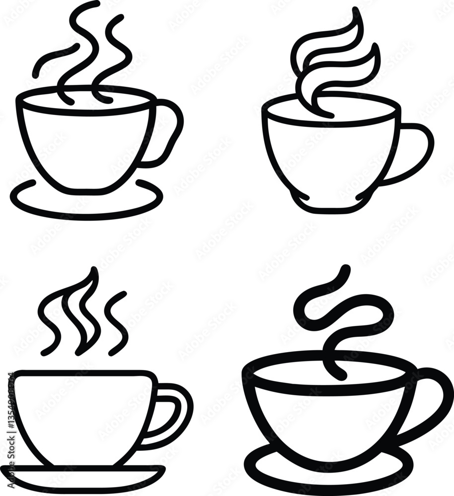 Obraz premium set of coffee cups