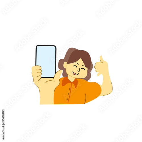 Flat art of mobile marketing shop concept illustration with copy space 