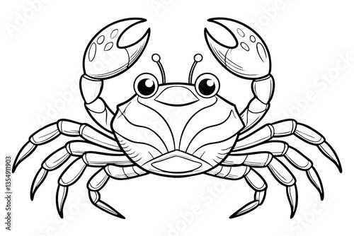 coloring page line art the crab black vector