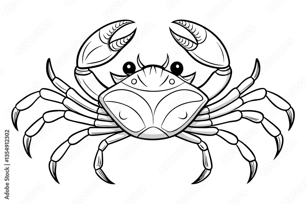 Obraz premium coloring page line art the crab black vector