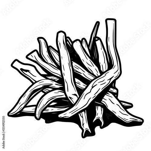 A vibrant pile of golden dried root vegetables ready for use in culinary creations or herbal re