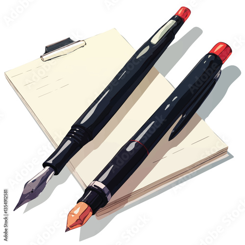 Pen and ink in vector design