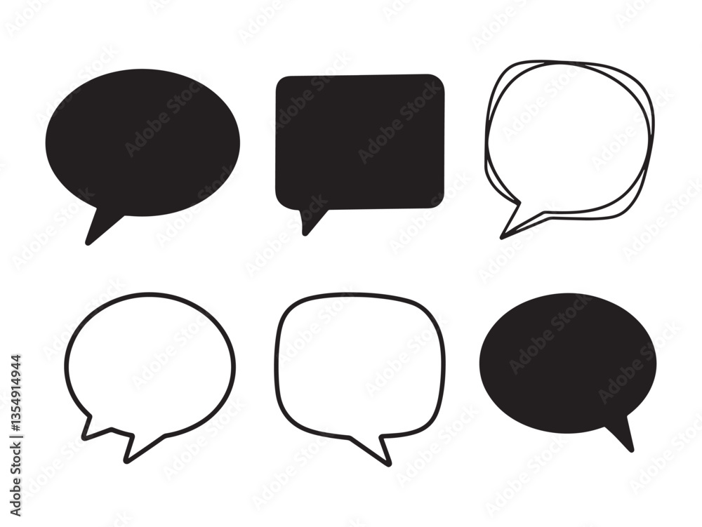 Comic style speech bubble icon shape silhouette vector on white background Comic style speech bubble icon shape silhouette vector on white background