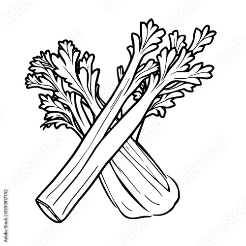 Fresh Celery Stalks A Vibrant Illustration of Healthy Greens