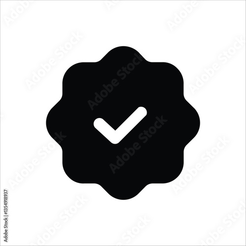 A filled verified badge icon, great for authentication and trust indicators.