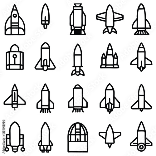 Obraz na płótnie Vector icons set of landmarks and monuments symbol collection w salonie
