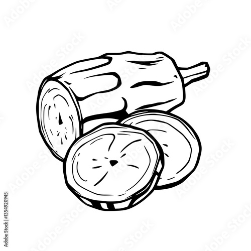 Sliced Banana Illustration A Fresh Bold Graphic Design