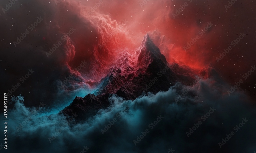 Fototapeta premium Cosmic mountain range in swirling nebula