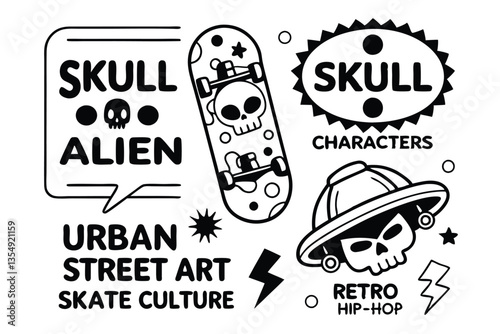 27 Graffiti stickers collection, street art typography, urban slang words, spray paint text, colorful graffiti tags, skater culture symbols, underground subculture icons, punk aesthetic graphics, neon