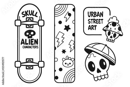 27 Graffiti stickers collection, street art typography, urban slang words, spray paint text, colorful graffiti tags, skater culture symbols, underground subculture icons, punk aesthetic graphics, neon
