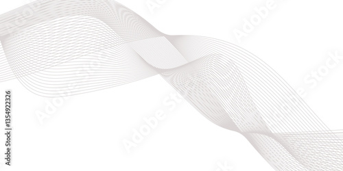 Abstract Curved Black and White Line Wave Background
