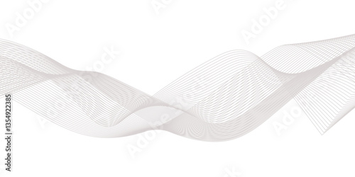 Abstract Curved Black and White Line Wave Background