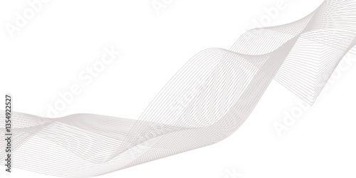 Abstract Curved Black and White Line Wave Background