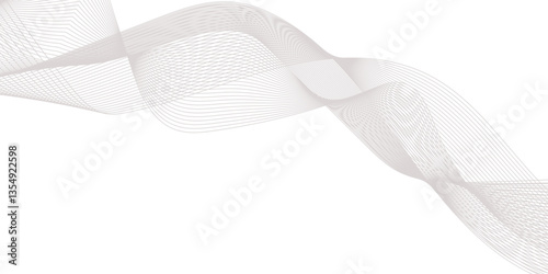 Abstract Curved Black and White Line Wave Background