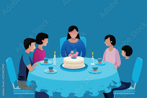 A heartwarming family gathers around a rustic wooden table, sharing a special moment, laughter evident on their faces.  The scene is filled with warmth and love.