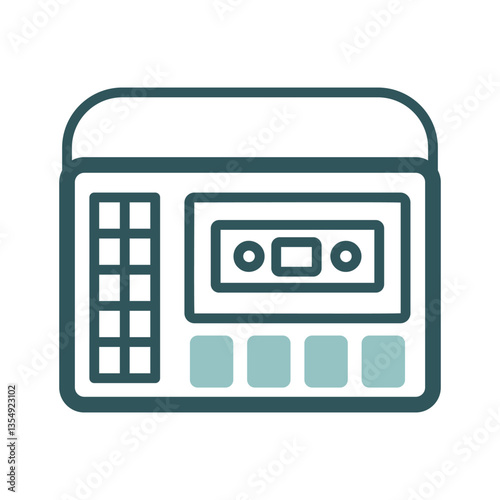 Retro cassette recorder player vector icon