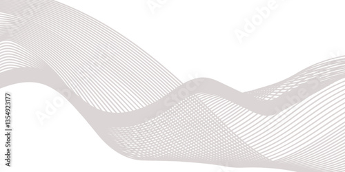 Abstract Curved Black and White Line Wave Background