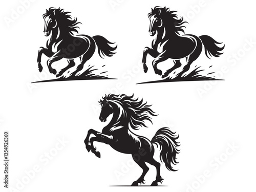 black horse vector illustration
