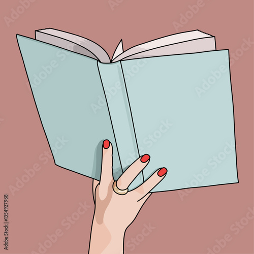 Hand Holding Book Illustration