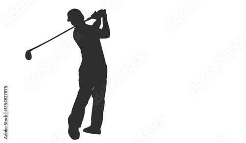 Golf Swing Sequence. Golf player icon, golfer vector silhouette