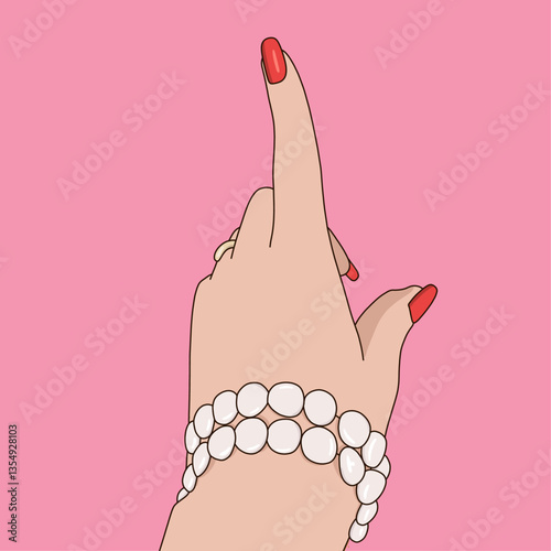 Finger Pointing Up Vector Illustration
