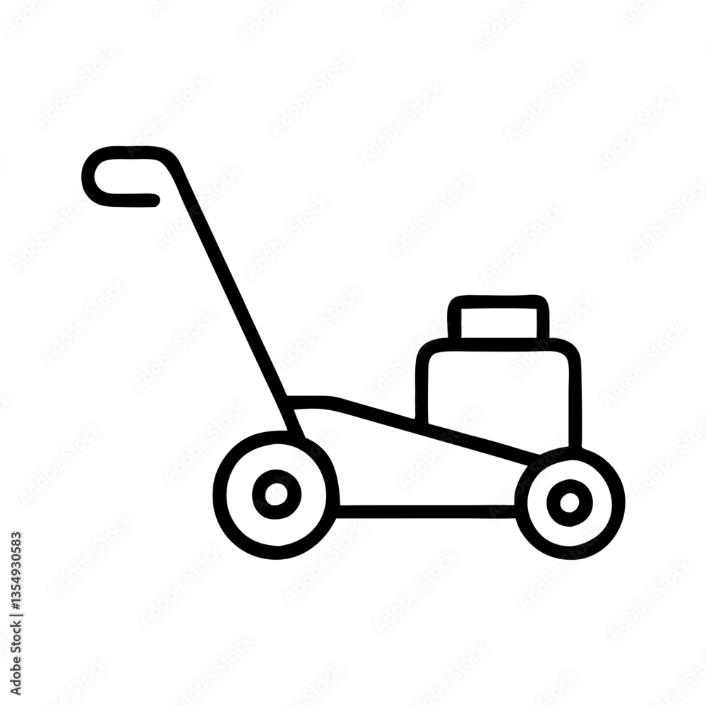 lawnmower outline icon, isolated vector illustration lawnmower outline icon, isolated vector illustration