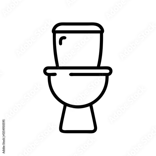 toilet bowl, bowl seat outline icon, isolated vector illustration