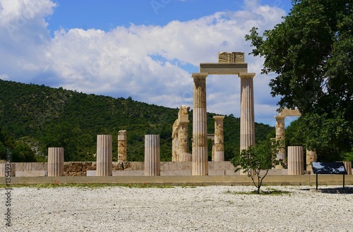 View of the Palace of Aigai (Aegae) in Macedonia, Greece