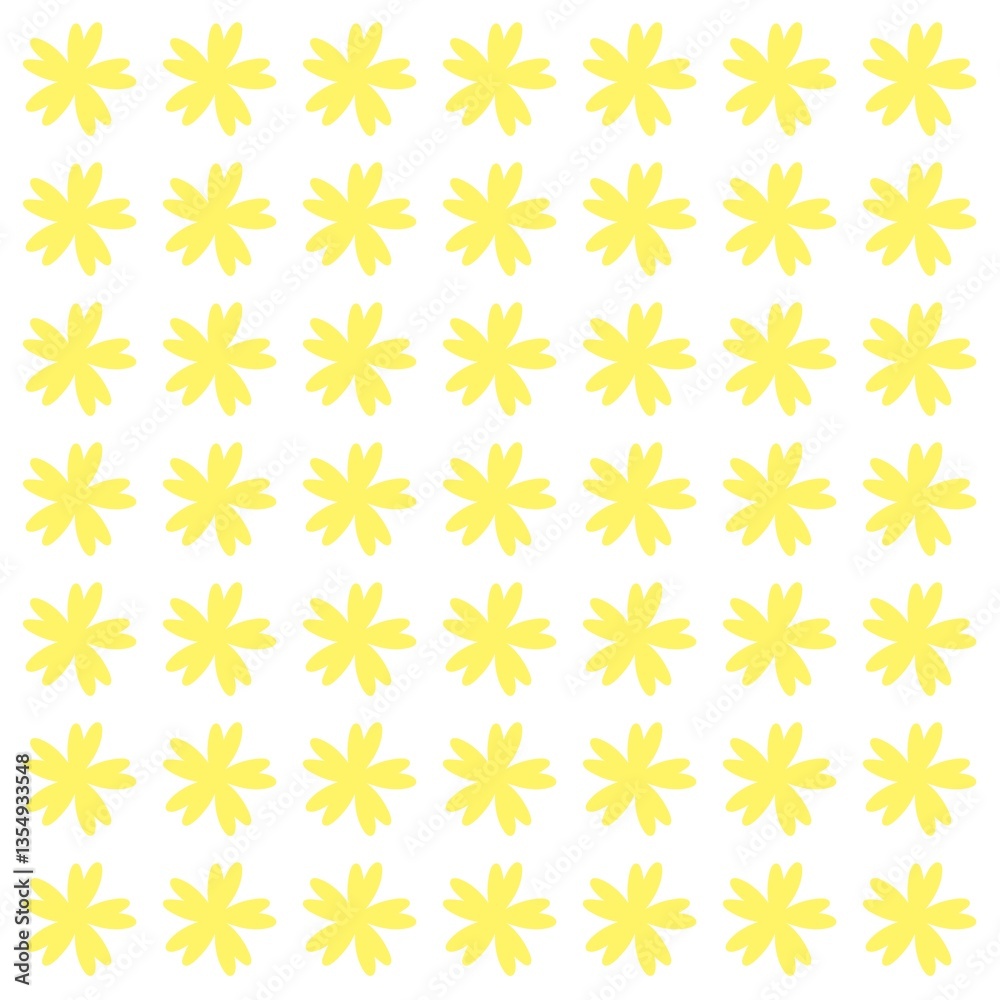 Yellow flower seamless pattern on white background Yellow flower seamless pattern on white background