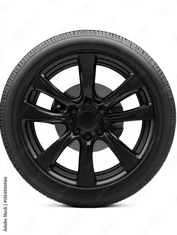 Obraz premium PNG Black car vehicle wheel white background